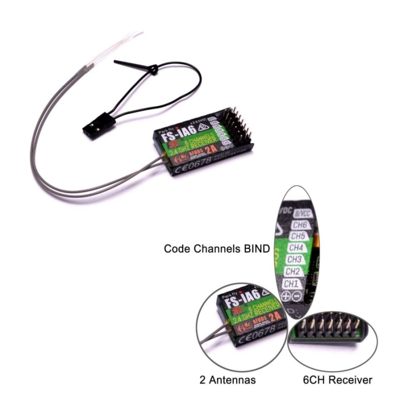 Drone Racing Receiver - Flysky FS-IA6 Alıcı 6CH Çift Anten